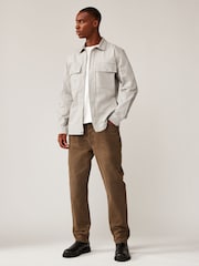 Grey Zip Through Shacket Overshirt - Image 3 of 7