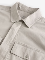 Grey Zip Through Shacket Overshirt - Image 6 of 7