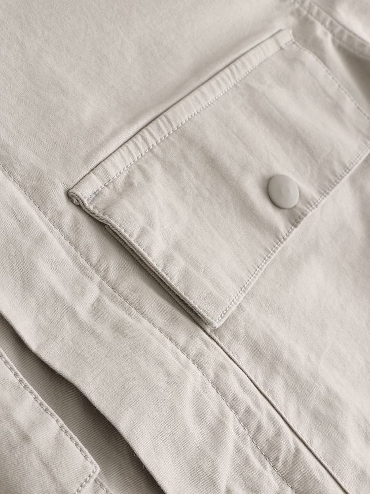 Grey Zip Through Shacket Overshirt - Image 7 of 7