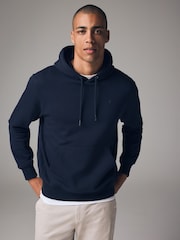 Navy Blå - Vanlig passform Rich Jersey Fabric Huvtröja - Bild 1 av 10