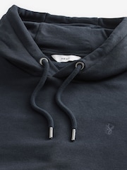Navy Blå - Vanlig passform Rich Jersey Fabric Huvtröja - Bild 10 av 10
