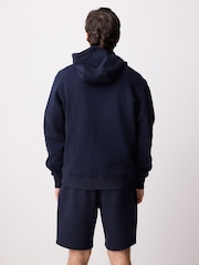 Navy Blå - Vanlig passform Rich Jersey Fabric Huvtröja - Bild 4 av 10