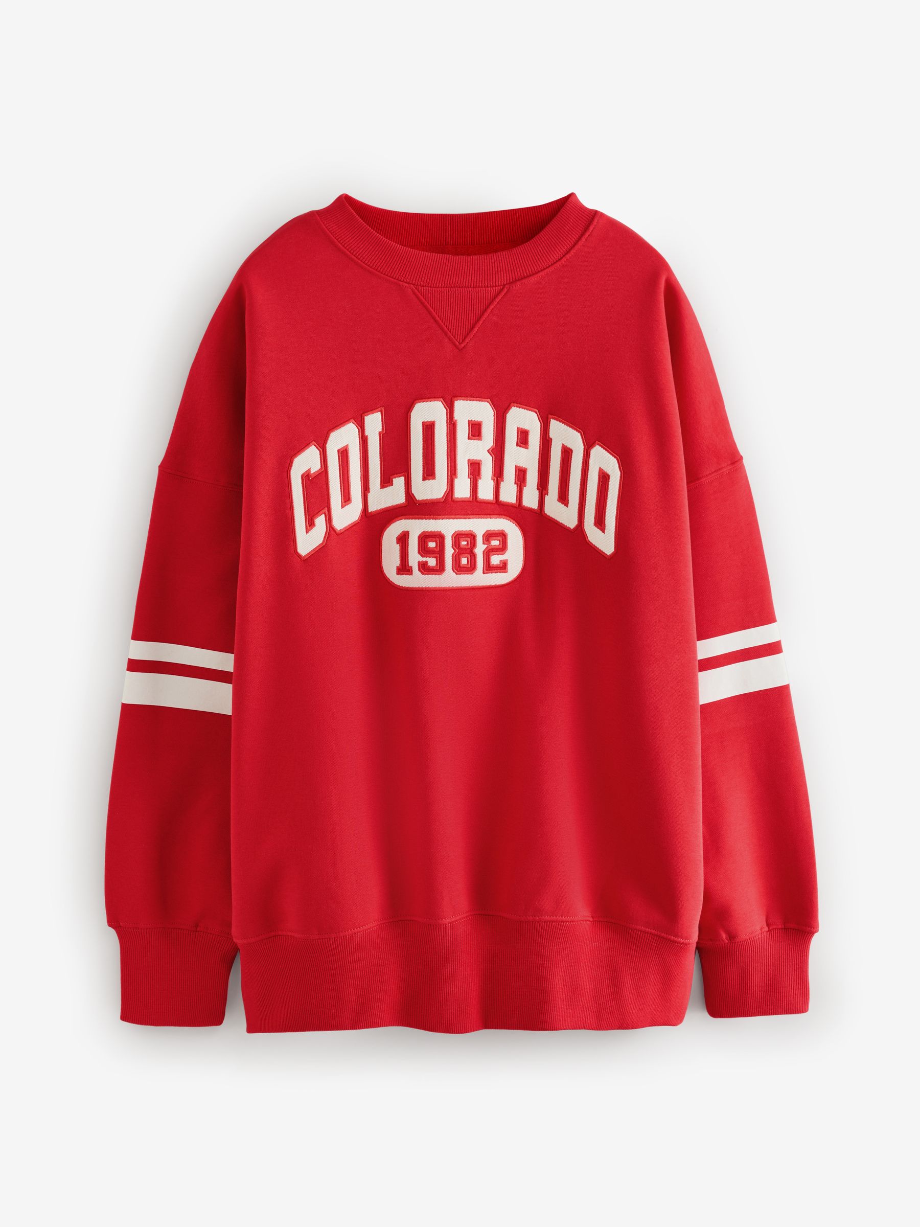 Buy Red Relaxed Fit Colorado American City Graphic Varsity Sweatshirt from  Next Luxembourg