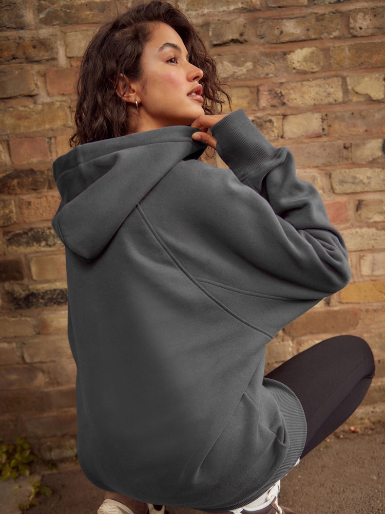Slate Grey Active Longline Overhead Hoodie - Image 2 of 5