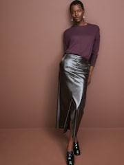 Burgundy Red Soft Touch Cosy Seam Crew Neck Jumper - Image 2 of 7