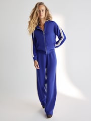 Cobalt Blue Compact Cosy Track Zip Through Sweat Jacket - Image 2 of 8