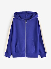 Cobalt Blue Compact Cosy Track Zip Through Sweat Jacket - Image 7 of 8
