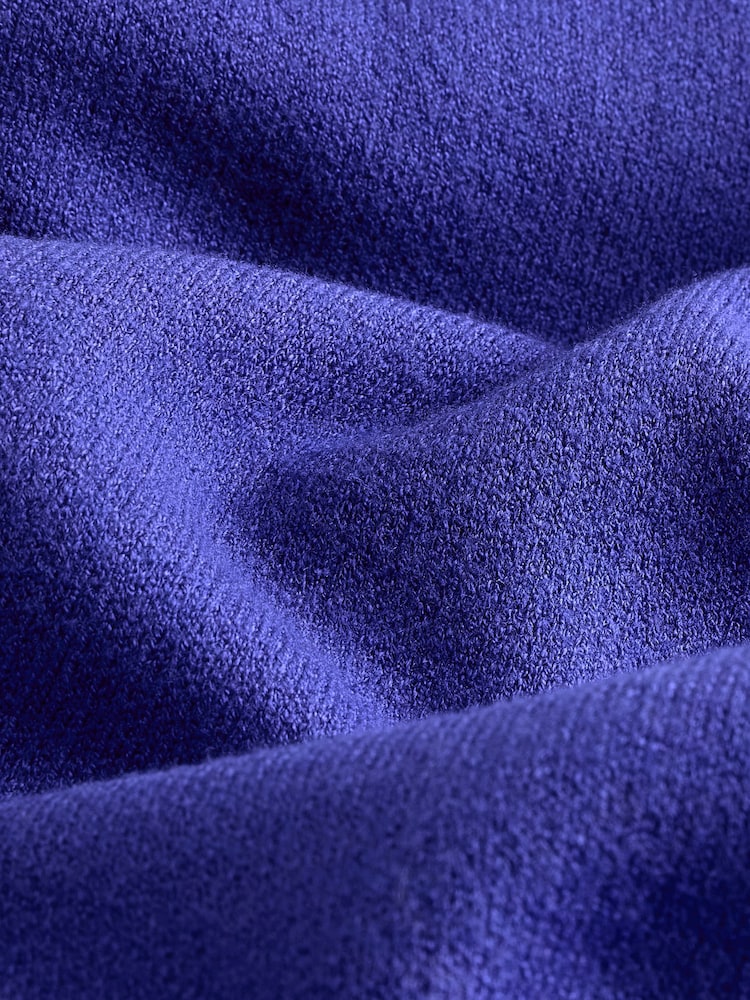 Cobalt Blue Compact Cosy Track Zip Through Sweat Jacket - Image 8 of 8