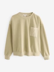 SALBEIGRÜN - Sweatshirt mit Rundhalsausschnitt 100% Baumwolle - Bild 10 von 11
