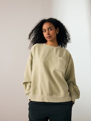 SALBEIGRÜN - Sweatshirt mit Rundhalsausschnitt 100% Baumwolle - Bild 4 von 11