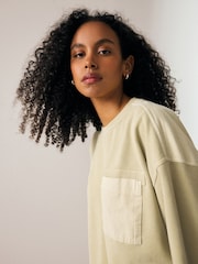 SALBEIGRÜN - Sweatshirt mit Rundhalsausschnitt 100% Baumwolle - Bild 8 von 11