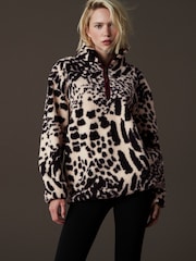 Eläninkuosi Leopardi - Teddy Teddykangas Cozy Longline Quarter vetoketjullinen fleece - Kuva 1 / 9