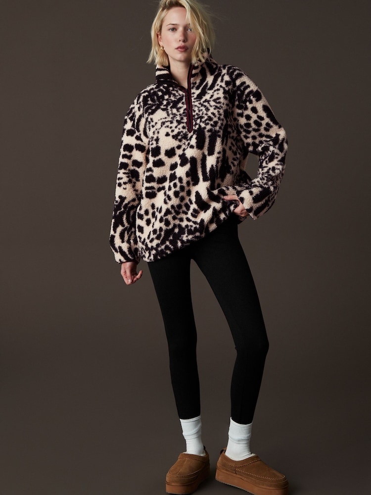Eläninkuosi Leopardi - Teddy Teddykangas Cozy Longline Quarter vetoketjullinen fleece - Kuva 2 / 9
