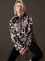 Eläninkuosi Leopardi - Teddy Teddykangas Cozy Longline Quarter vetoketjullinen fleece - Kuva 3 / 9