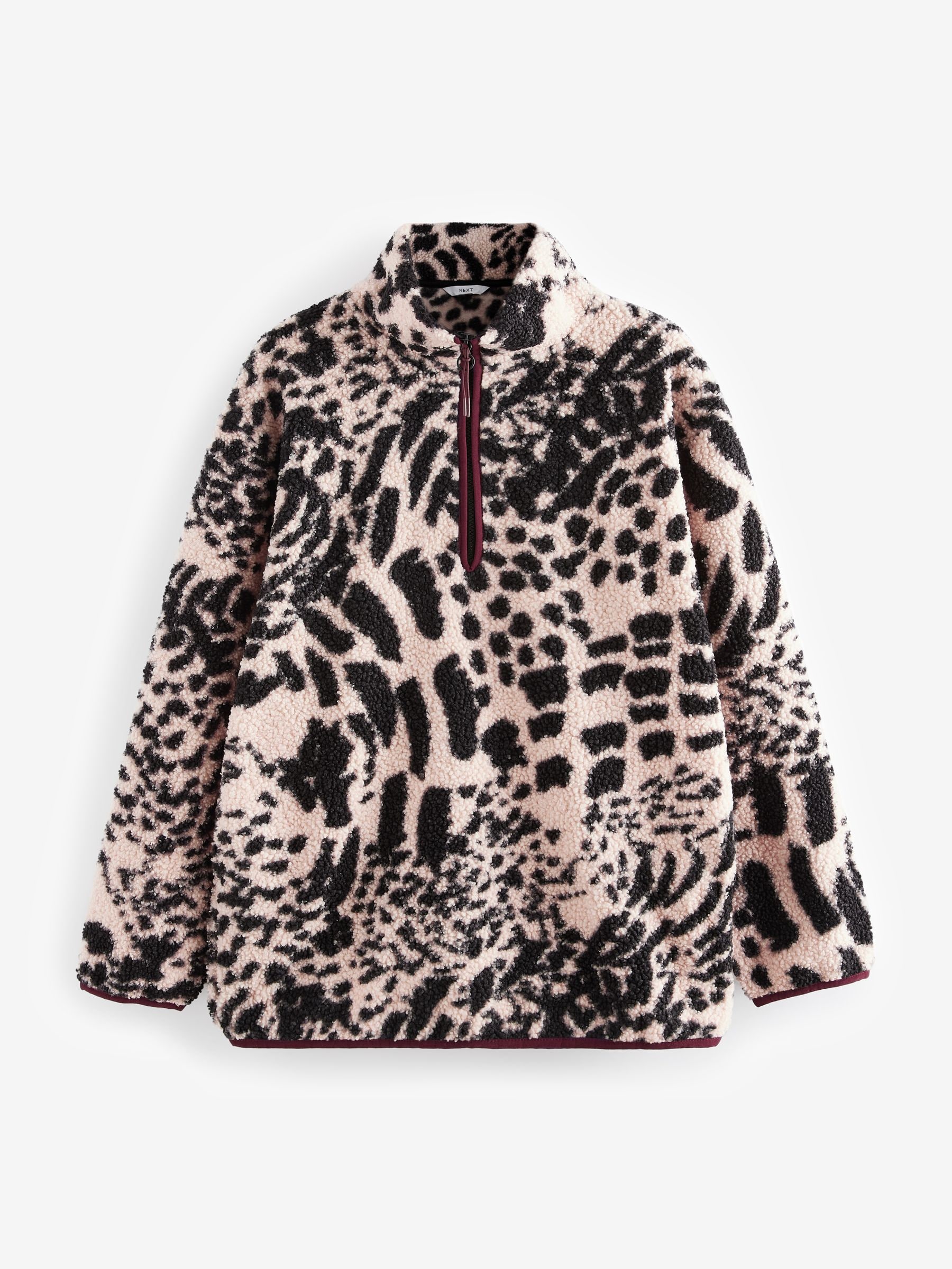 Buy Animal Print Leopard Teddy Borg Cosy Longline Quarter