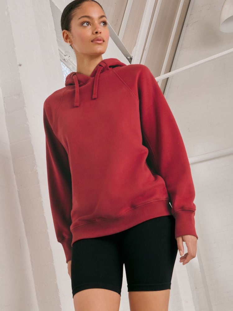 Graphic Berry Red Active Longline Overhead Hoodie - Image 3 of 6