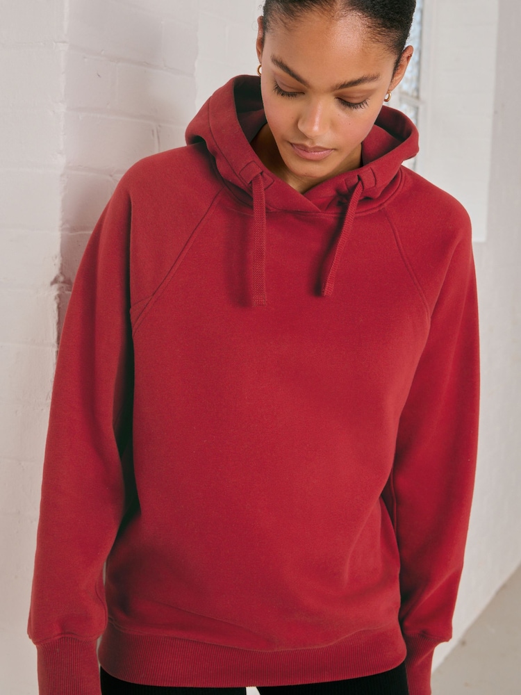 Graphic Berry Red Active Longline Overhead Hoodie - Image 4 of 6