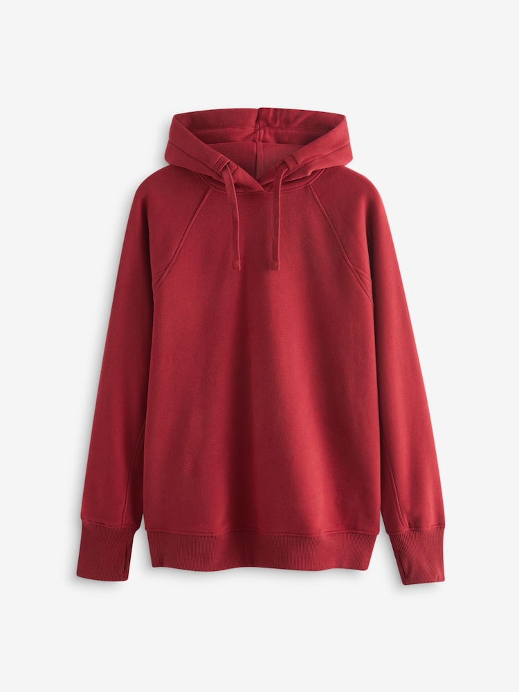 Graphic Berry Red Active Longline Overhead Hoodie - Image 5 of 6