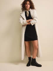 Black Soft Touch Cosy Collared Polo Jumper Dress - Image 2 of 7