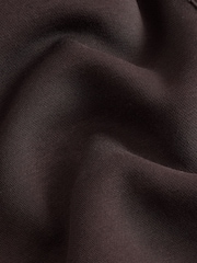 Chocolate Brown Woven Mix Popper Front Heavyweight Jersey Bomber Jacket with Zip Pockets - Image 7 of 7