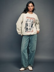 Ecru Natural Halloween Autumnal City Town House Proud London License Sweatshirt - Image 3 of 4