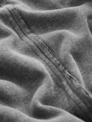 Charcoal Grey Washed Exposed Seam Crew Neck 100% Cotton Sweatshirt - Image 7 of 7