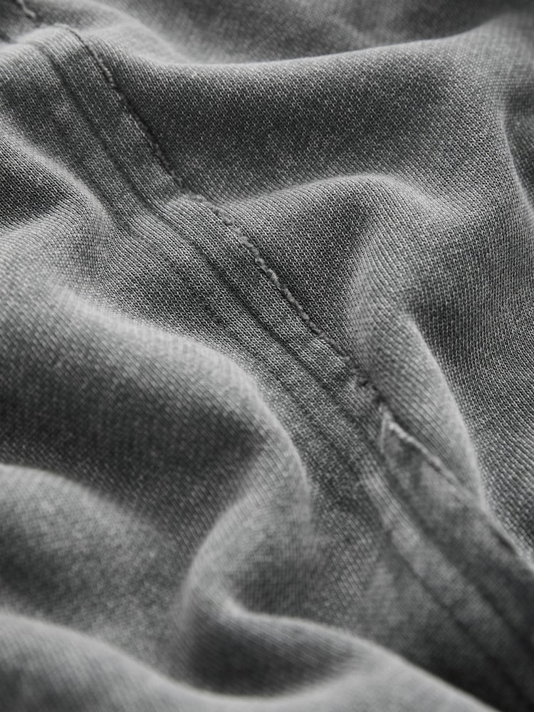 Charcoal Grey Washed Exposed Seam Crew Neck 100% Cotton Sweatshirt - Image 7 of 7