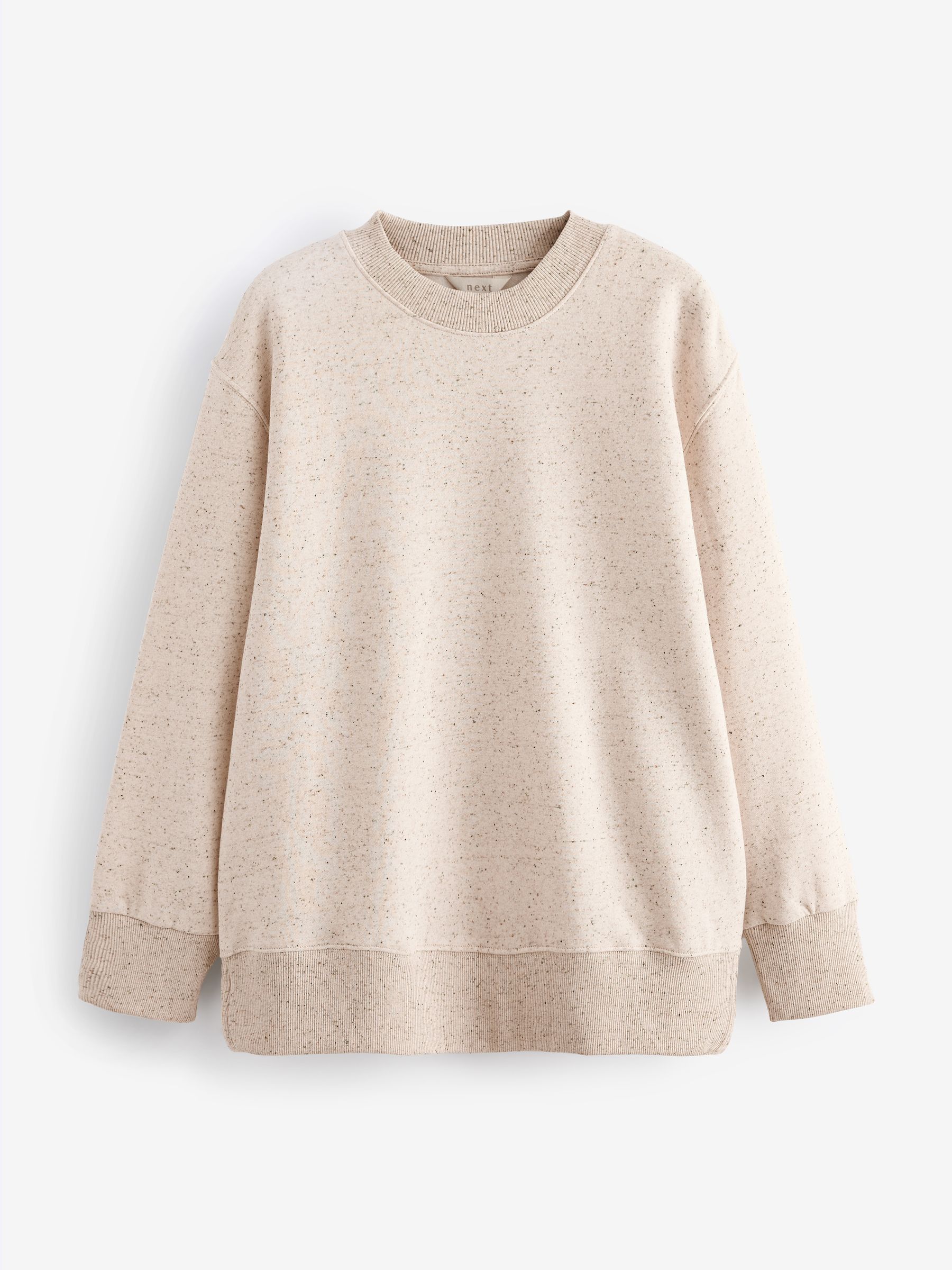Natural Oatmeal Relaxed Fit Essentials Longline Sweatshirt