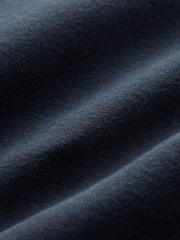 Navy Blue Graphic Mod Zip Neck Sweat Top - Image 7 of 7