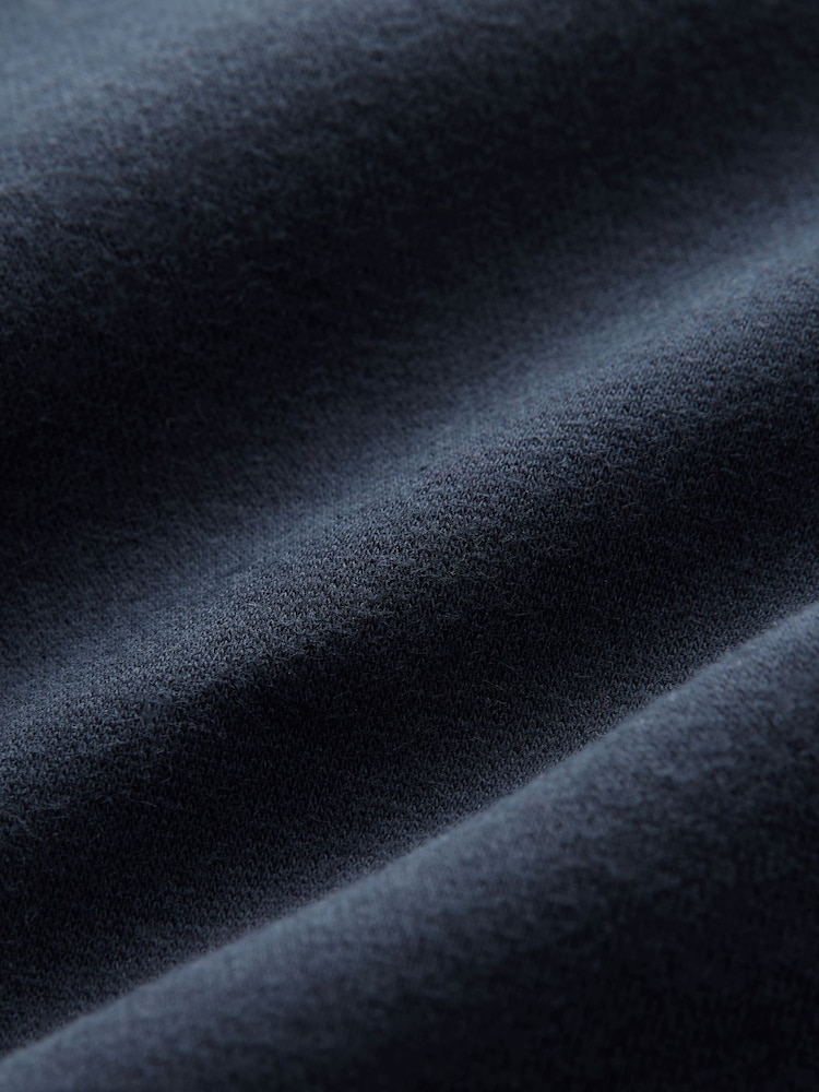 Navy Blue Graphic Mod Zip Neck Sweat Top - Image 7 of 7