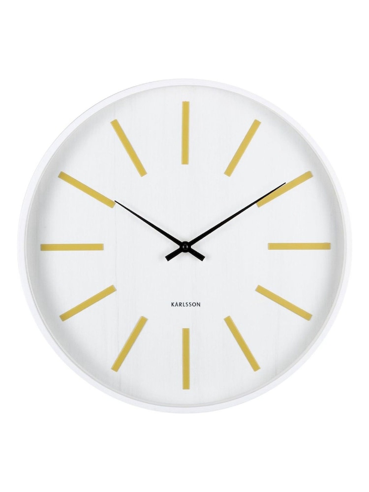Karlsson Citrine Yellow White Arruga Retro Wall Clock - Image 2 of 5