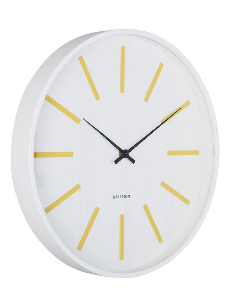 Karlsson Citrine Yellow White Arruga Retro Wall Clock - Image 5 of 5