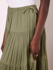 Mint Velvet Green Satin Midi Skirt - Image 4 of 8