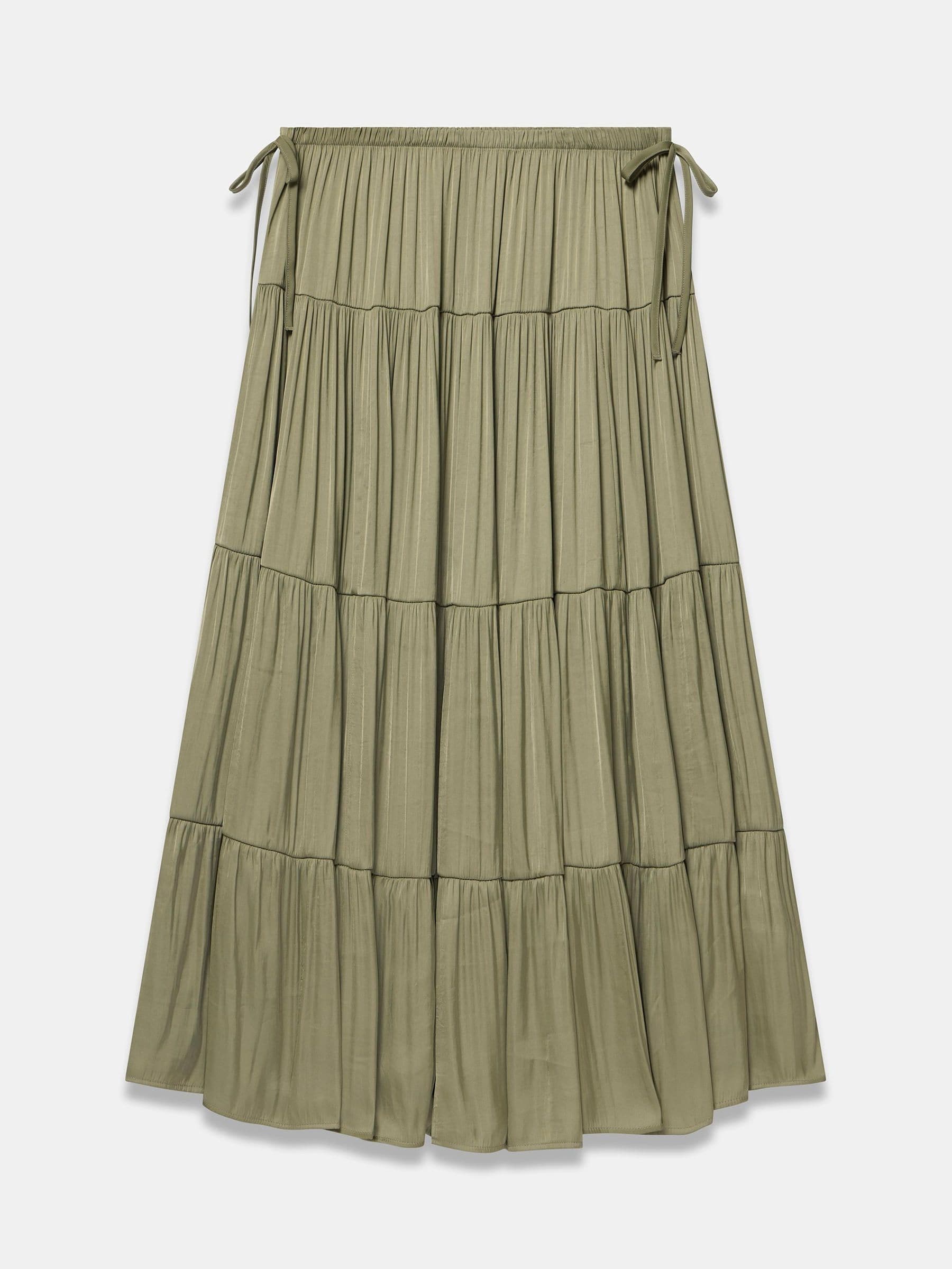 希少品☆未使用 レミレリーフMilitary Maxi Skirt 38 カーキ Buy Mint Velvet Green Satin Midi Skirt from Next USA