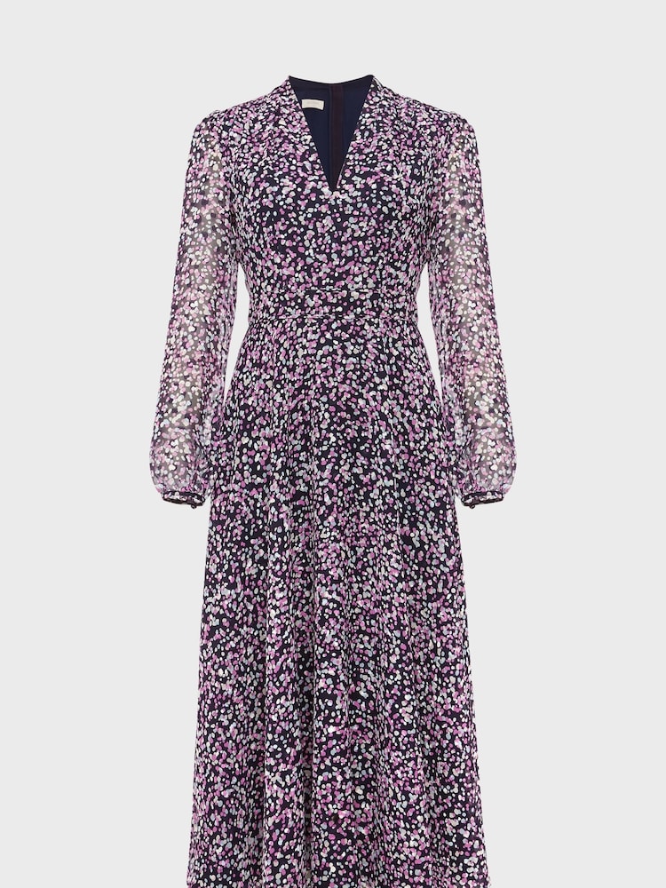 Hobbs Blue Petite Petite Aurora Dress - Image 4 of 4