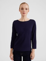 Hobbs Blue 100% Cotton Avia T-Shirt - Image 1 of 4