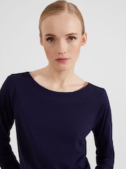 Hobbs Blue 100% Cotton Avia T-Shirt - Image 3 of 4