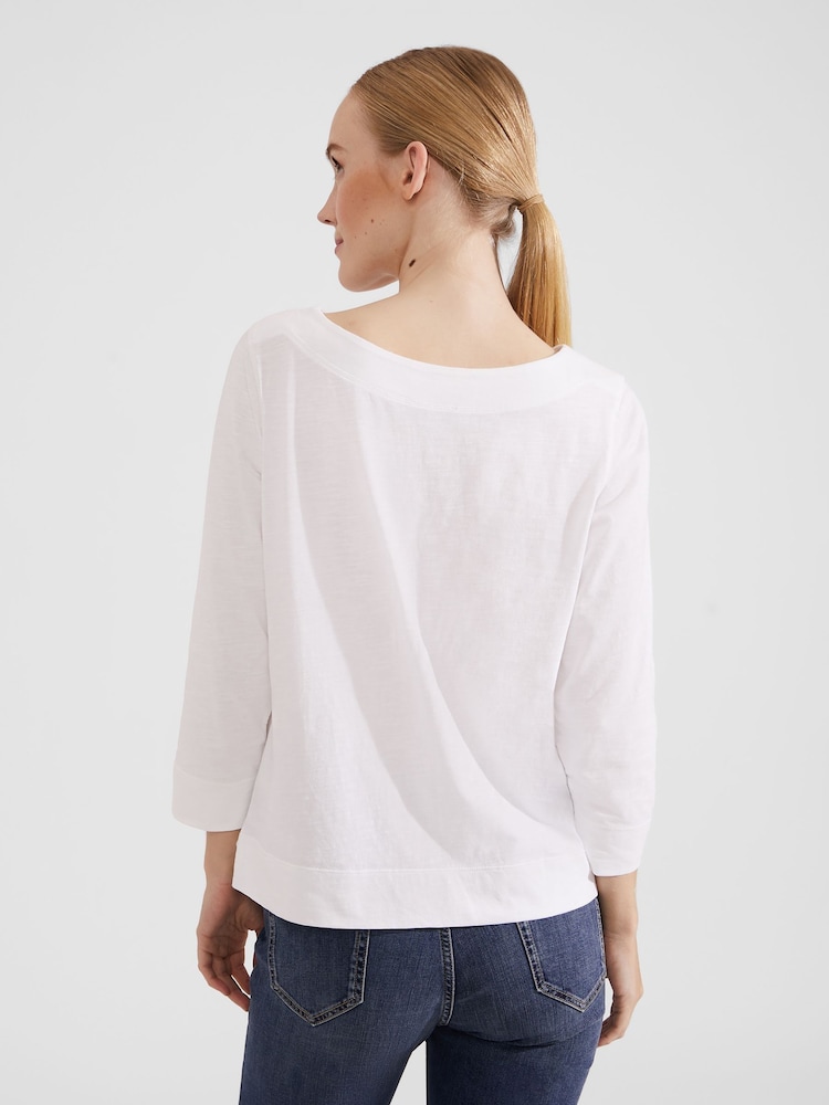 Hobbs White 100% Cotton Avia T-Shirt - Image 2 of 4 Hobbs White 100% Cotton Avia T-Shirt - Image 2 of 4