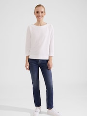 Hobbs White 100% Cotton Avia T-Shirt - Image 3 of 4