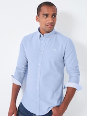 Crew Clothing Blue Slim Fit 100% Cotton Oxford Shirt - Image 1 of 5