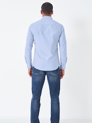 Crew Clothing Blue Slim Fit 100% Cotton Oxford Shirt - Image 3 of 5
