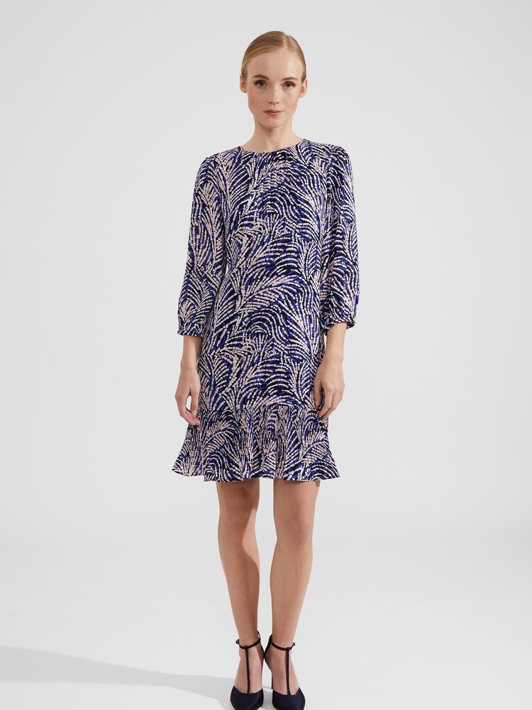 Hobbs Blue Petite Lilith Dress - Image 1 of 4 Hobbs Blue Petite Lilith Dress - Image 1 of 4