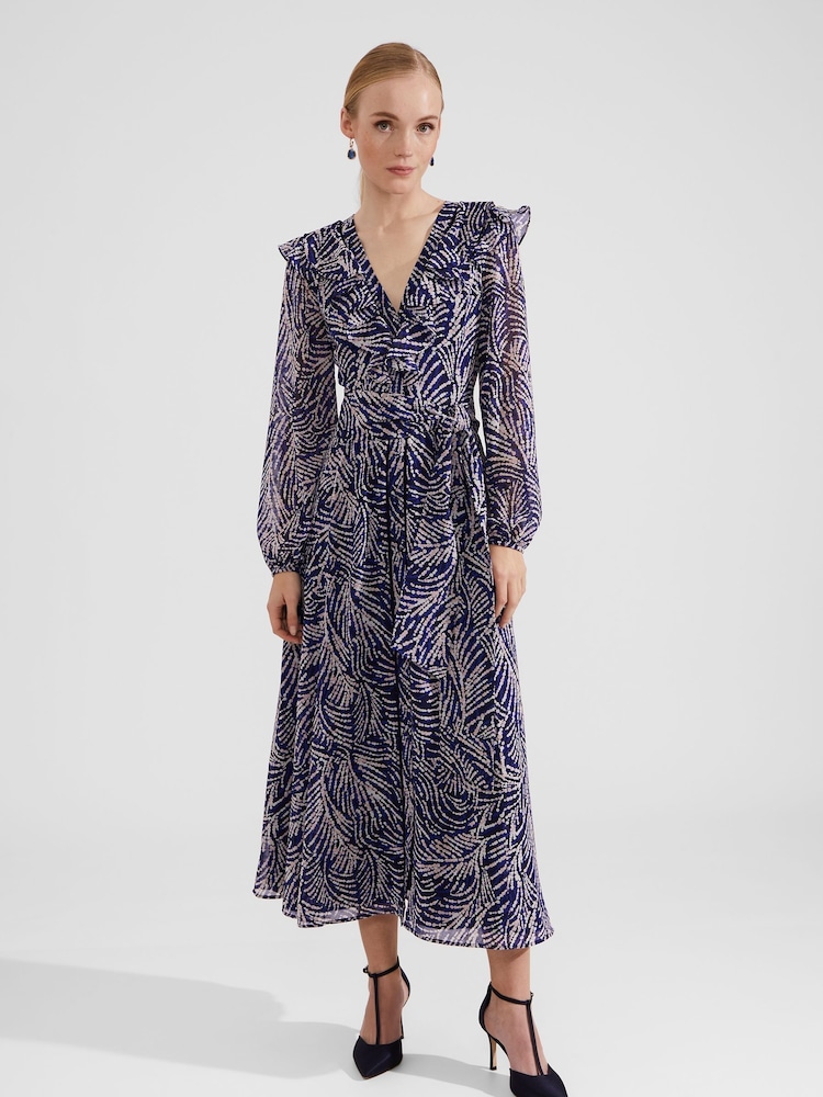 Hobbs Blue Rosana Dress - Image 2 of 5 Hobbs Blue Rosana Dress - Image 2 of 5