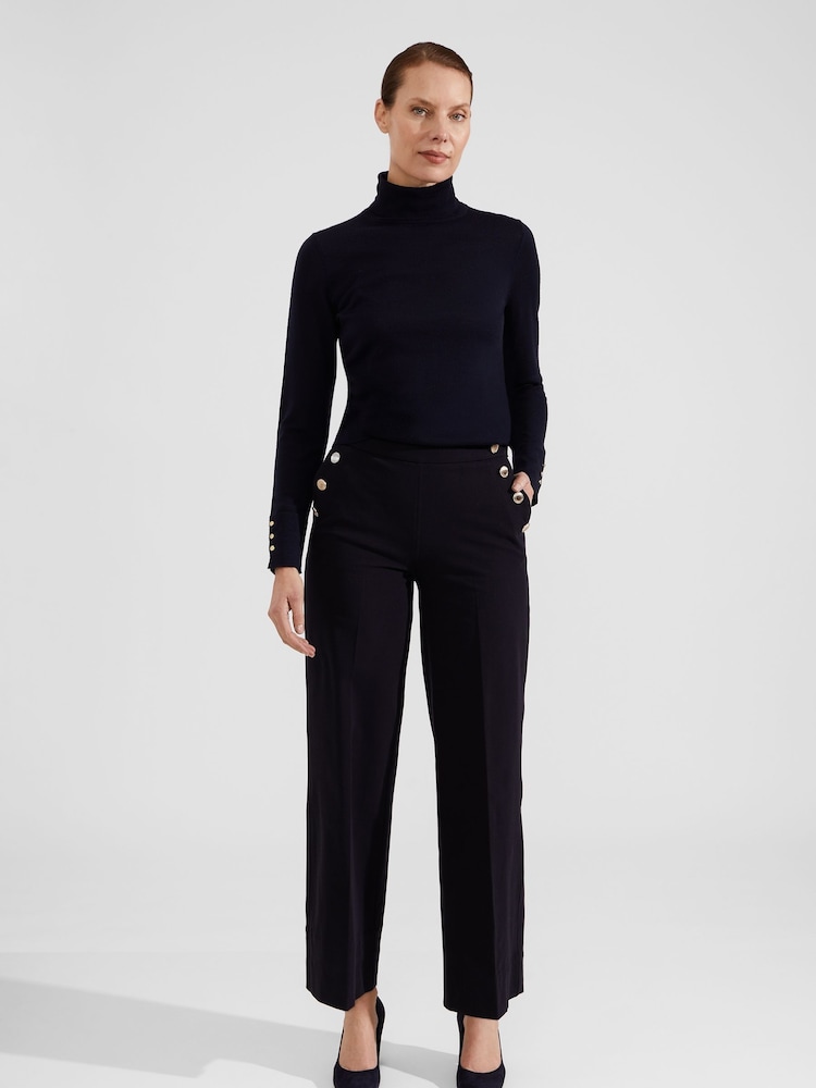 Hobbs Blue Petite Petite Hana Trousers - Image 1 of 4 Hobbs Blue Petite Petite Hana Trousers - Image 1 of 4