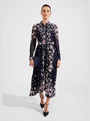 Hobbs Navy Blue Petite Juliet Silk Dress - Image 1 of 5