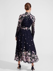 Hobbs Navy Blue Petite Juliet Silk Dress - Image 2 of 5