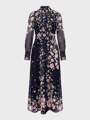 Hobbs Navy Blue Petite Juliet Silk Dress - Image 5 of 5