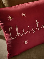 Red Christmas Wishes Velour Cushion - Image 2 of 6