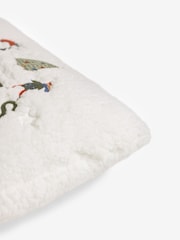 Natural Borg Christmas Embroidered Cushion - Image 5 of 5