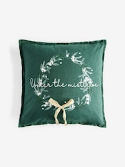 Green Under the Mistletoe Christmas Cushion - Image 2 of 4